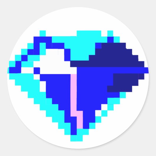Blue Pixel Gem Stickers (Voorkant)