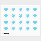 Blue Pixel hart stickers (Vel)