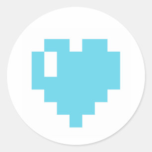 Blue Pixel hart stickers