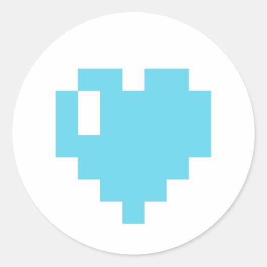 Blue Pixel hart stickers (Voorkant)