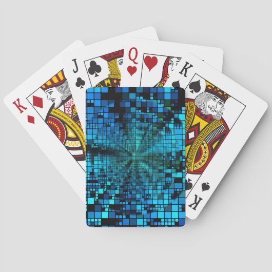 Blue Pixel Matrix Pokerkaarten (Achterkant)