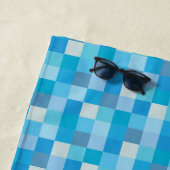 Blue Pixelated Pattern Gamer | Gepersonaliseerd Strandlaken (In situ)