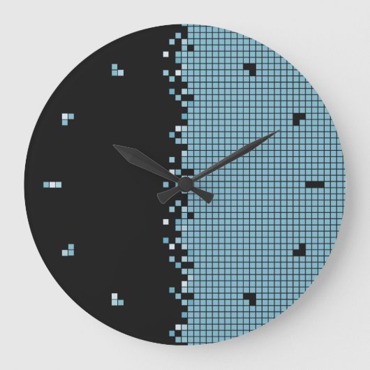 Blue Pixels Computer Geek Wall klok (Voorkant)