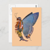 Blue Pixie Fairy Briefkaart (Voorkant / Achterkant)