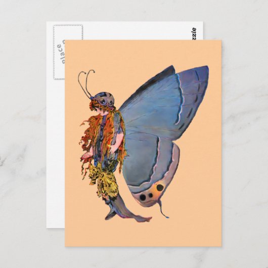 Blue Pixie Fairy Briefkaart (Voorkant / Achterkant)