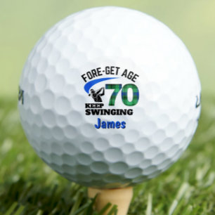 Blue Plaid 70th Birthday Party FOREG-GET Leeftijd  Golfballen