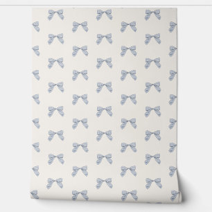 Blue Plaid Bow Elegante Baby Kwekerij Behang