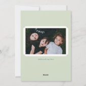 Blue Plaid foto Kerst Kaarten Monogram Krans (Achterkant)