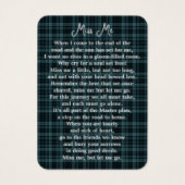 Blue Plaid Funeral 3 Photo Memorial Prayer Card (Dos)