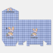 Blue Plaid Nursery Art - Bunny Favoriet Dozen Bedankdoosjes (Ongevouwen)