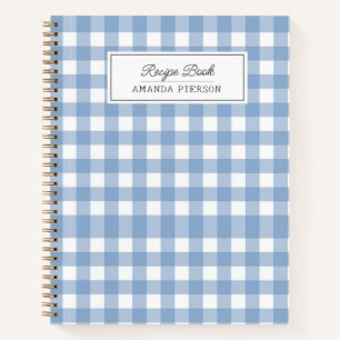 Blue Plaid Recepten Boek Gepersonaliseerd