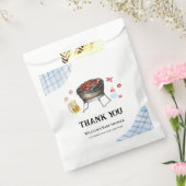 Blue Plaid Retro Country Baby Q Baby shower Bedankzakje (Gezegeld)