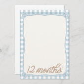 Blue Plaid Rodeo 12e maand Maandelijkse Kaart (Voorkant / Achterkant)