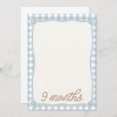 Blue Plaid Rodeo 9e maand Maandelijkse Kaart (Voorkant / Achterkant)