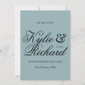 Blue Plaid Save The Date Kaart (Achterkant)