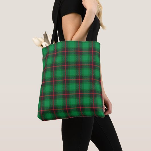 Blue Plaid Tartan Schotse Groene Rood Koele Canvas Draagtas (Dichtbij)