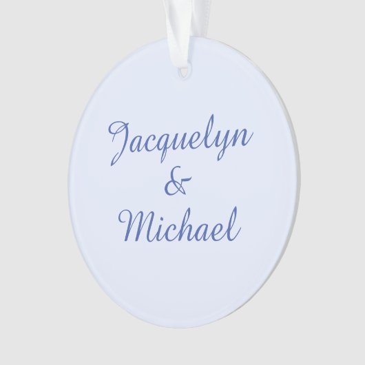 Blue Plain Elegant Modern Kalligrafie Naam Ornament (voorkant)