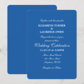 Blue Plain Simple Wedding Invitation Kaart (Voorkant / Achterkant)