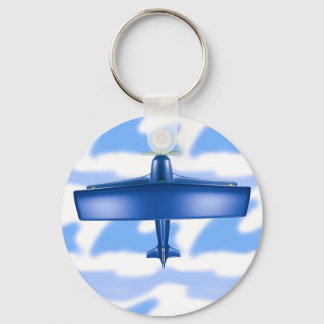 Blue Plane Aviation Sky Blue Cloud Sleutelhanger