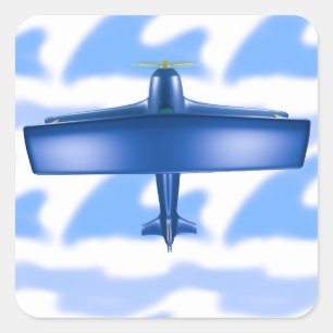 Blue Plane Aviation Sky Blue Cloud Sticker