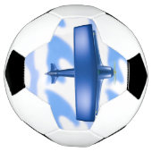 Blue Plane Aviation Sky Blue Clouds Soccer Ball (Tourné)