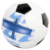 Blue Plane Aviation Sky Blue Clouds Soccer Ball (3/4)