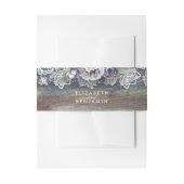 Blue Plum Navy Rustic Lace Wood Uitnodigingen Wikkel (Voorkant Voorbeeld)