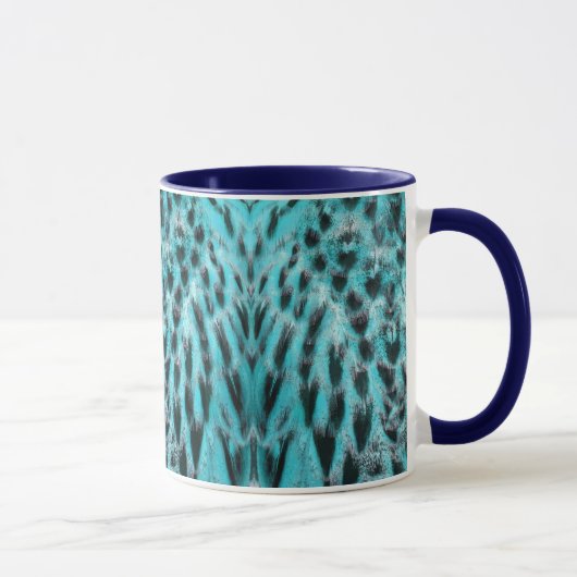 Blue plumage - cool feather design mok (Rechts)