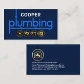 Blue Plumbing Pipeline Plumber Visitekaartje (Voorkant / Achterkant)
