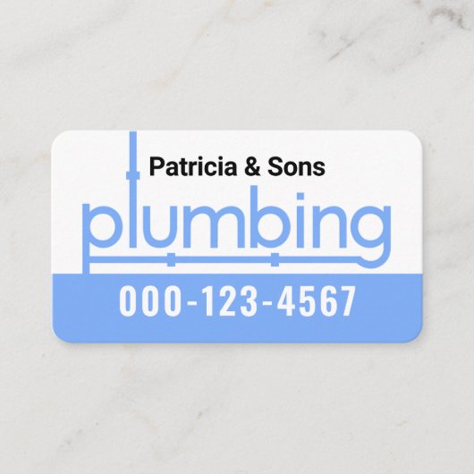 Blue Plumbing Pipes Signage Plumber Visitekaartje (Voorkant)