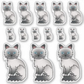 Blue Point Birman/Ragdoll Cute Cartoon Cats Sticker (Voorkant)