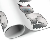 Blue Point Birman/Ragdoll Cute Cat Pattern Cadeaupapier (Rol Hoek)
