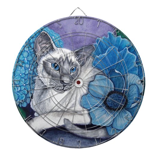 Blue Point Siamese Cat Dartbord (Voorkant)
