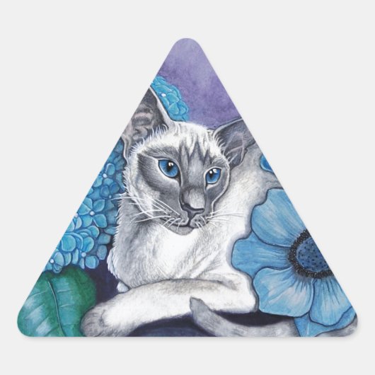 Blue Point Siamese Cat Driehoek Sticker (Voorkant)
