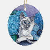 Blue Point Siamese Cat Keramisch Ornament (Links)