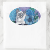 Blue Point Siamese Cat Ovale Sticker (Tas)