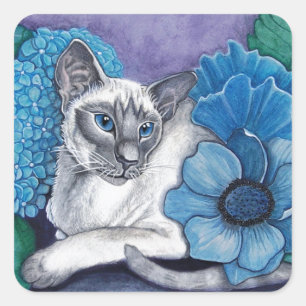 Blue Point Siamese Cat Vierkante Sticker