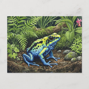 Blue Poison Dart Frog Briefkaart voor Postcrossing