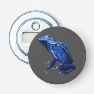 Blue Poison Dart Frog Button Flesopener