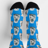 Blue Polar Bear Pattern Design  Sokken (Top)