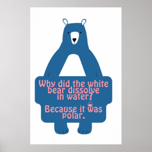 Blue Polar Beer Funny Chemistry Joke Poster