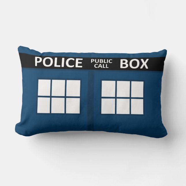 Blue Police Box Pillow Kussen (Voorkant)