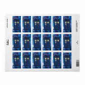 Blue Police Public Call Box - UK Time Travel 1 Etiket (Full Sheet)