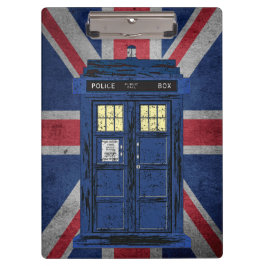 Blue Police Public Call Box - UK Time Travel 1 Klembord