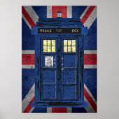 Blue Police Public Call Box - UK Time Travel 1 Poster (Voorkant)