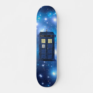Blue Police Public Call Box - UK Time Travel 1 Skateboard