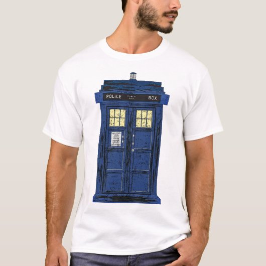 Blue Police Public Call Box - UK Time Travel 1 T-shirt (Voorkant)