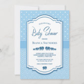 Blue Polka Dot Baby shower Kaart (Voorkant)