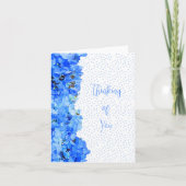 Blue Polka Dot Blue Hydrangea Thinking of You Kaart (Voorkant)