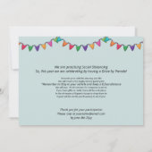 Blue Polka Dot Drive By Birthday Parade Invitation (Dos)